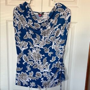 Vince Camuto Blue and White Floral Blouse